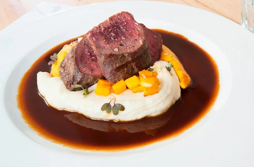 Recipe - Roe Deer Loin with Rosehip Sauce, Pumpkin, and Parsley Puree