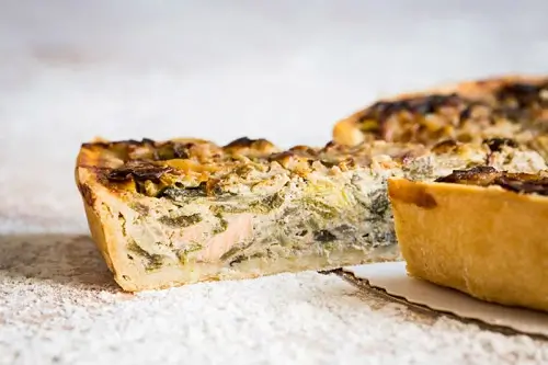 Recept - Quiche s lososem a pórkem